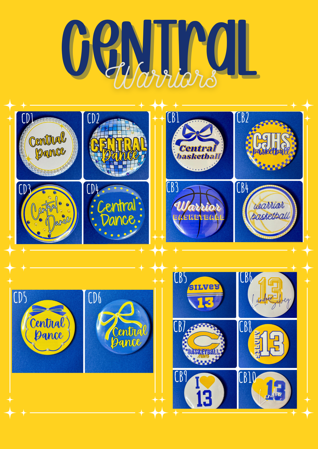 Central Warriors Button Catalog Page 3